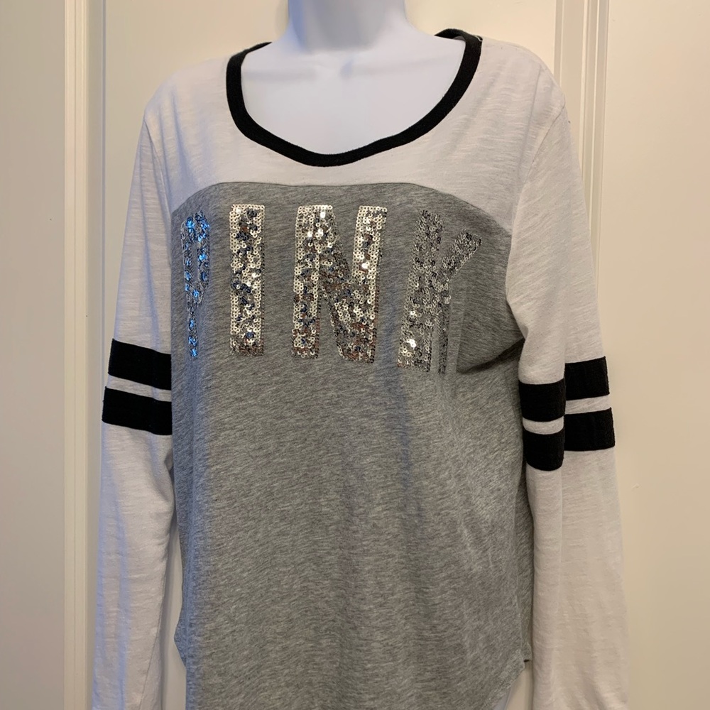 Pink VS long sleeve sequins T-shirt